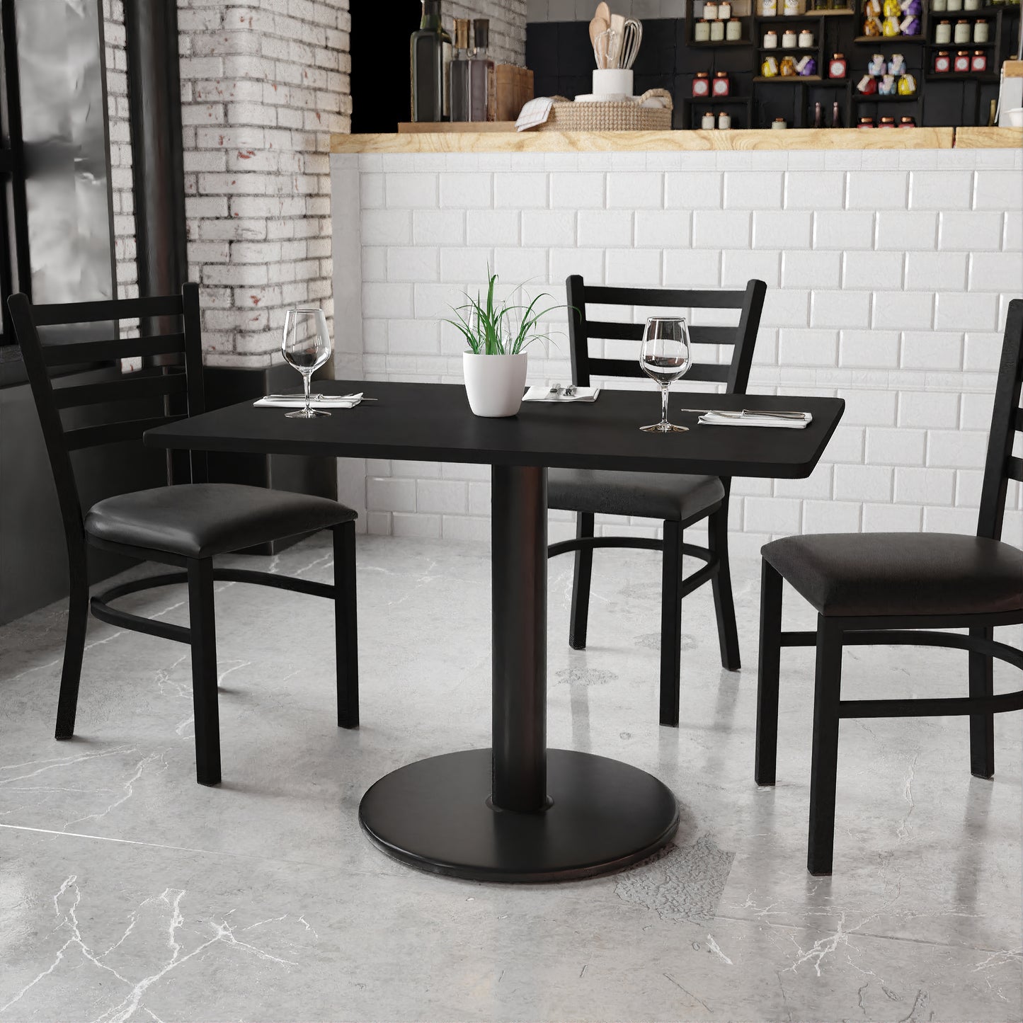 30x42 Black Table-24RD Base XU-BLKTB-3042-TR24-GG