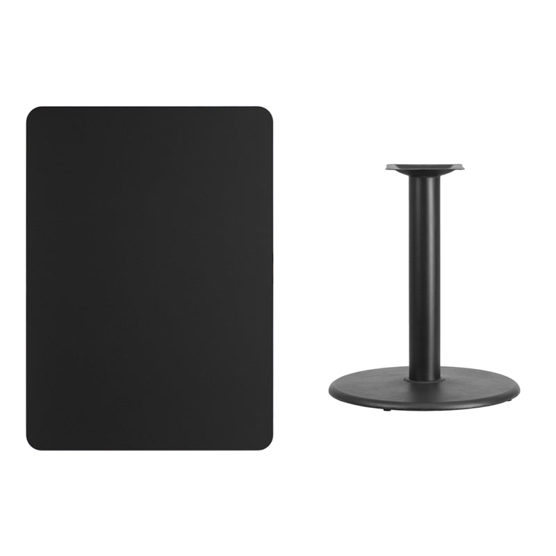 30x42 Black Table-24RD Base XU-BLKTB-3042-TR24-GG