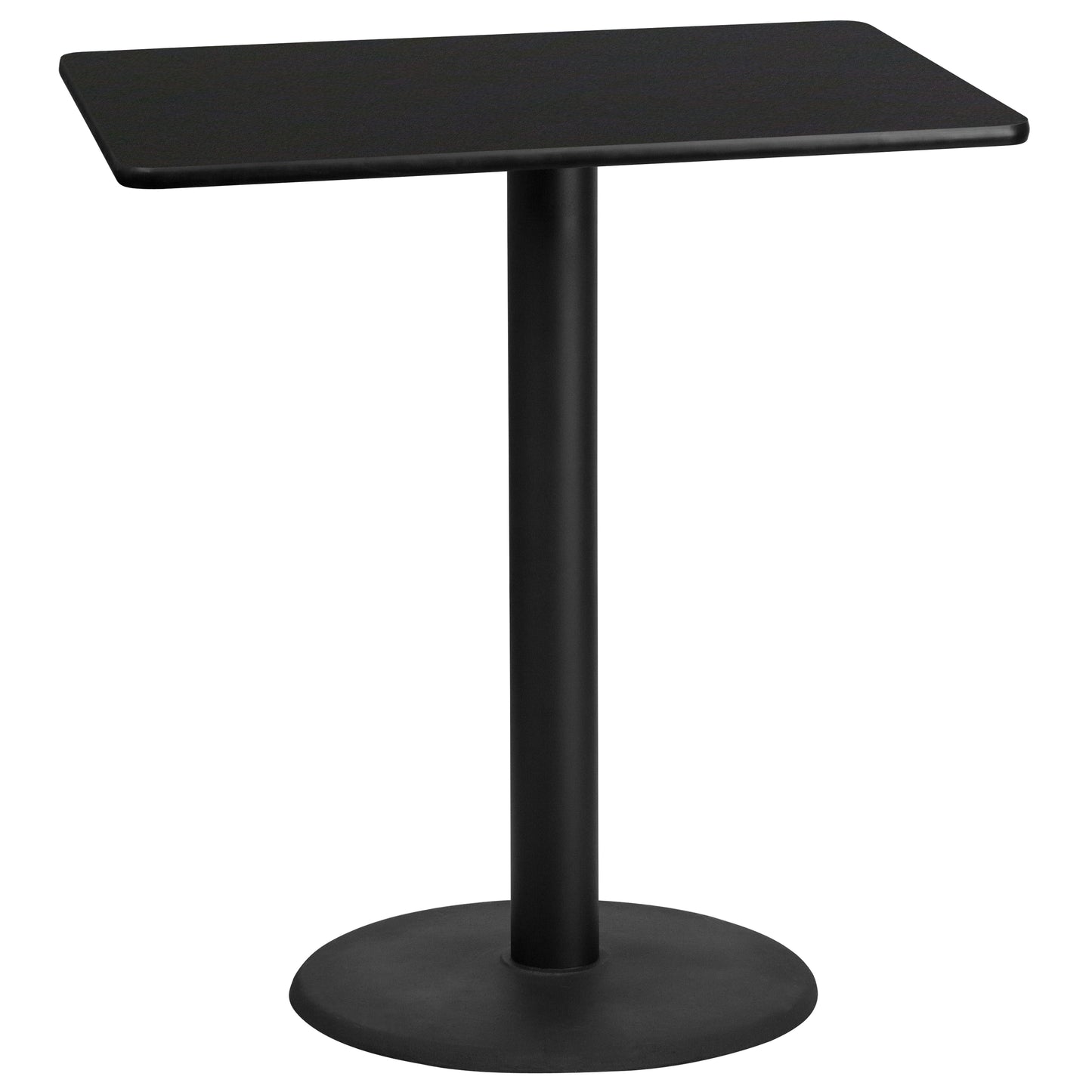 30x42 Black Table-24RD Base XU-BLKTB-3042-TR24B-GG