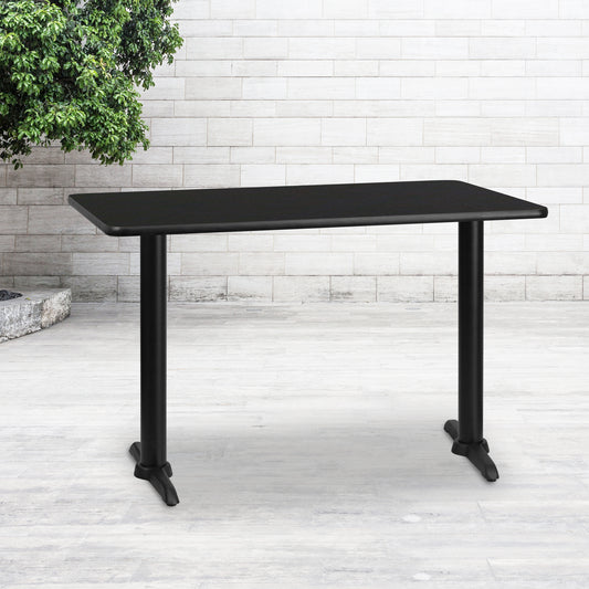 30x48 Black Table-5x22 T-Base XU-BLKTB-3048-T0522-GG