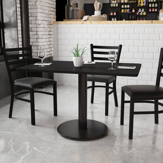 30x48 Black Table-24RD Base XU-BLKTB-3048-TR24-GG