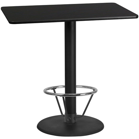 30x48 Black Table-24RD Base XU-BLKTB-3048-TR24B-4CFR-GG