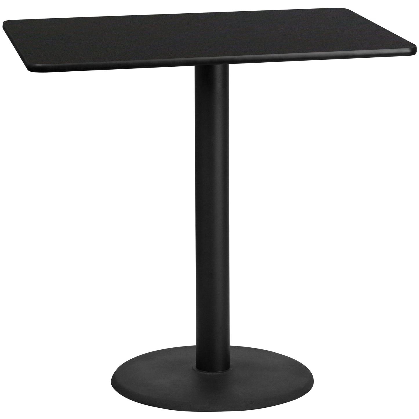 30x48 Black Table-24RD Base XU-BLKTB-3048-TR24B-GG