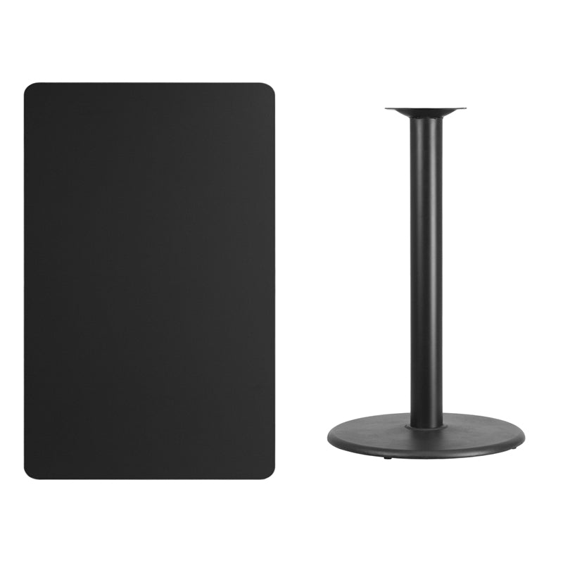 30x48 Black Table-24RD Base XU-BLKTB-3048-TR24B-GG