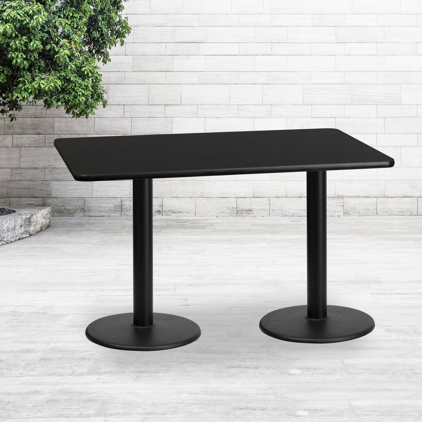 30x60 Black Table-18RD Base XU-BLKTB-3060-TR18-GG