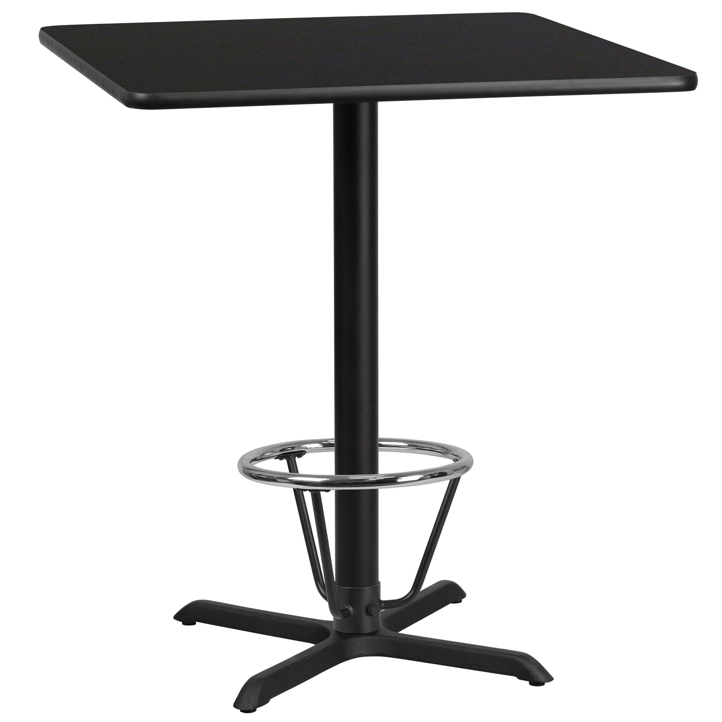 36SQ Black Table-30x30 X-Base XU-BLKTB-3636-T3030B-3CFR-GG