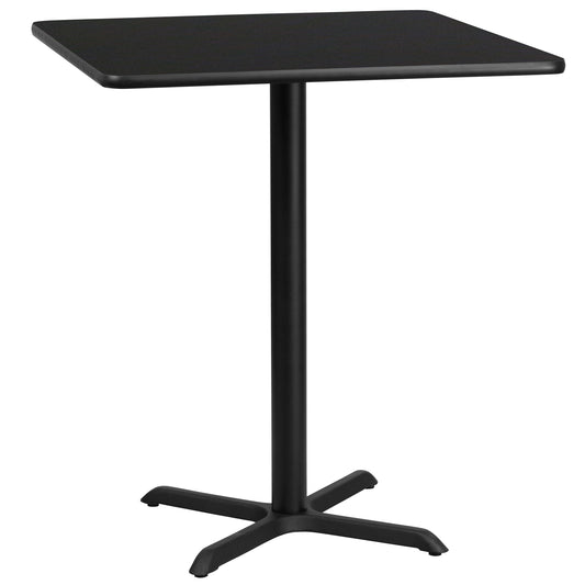 36SQ Black Table-30x30 X-Base XU-BLKTB-3636-T3030B-GG