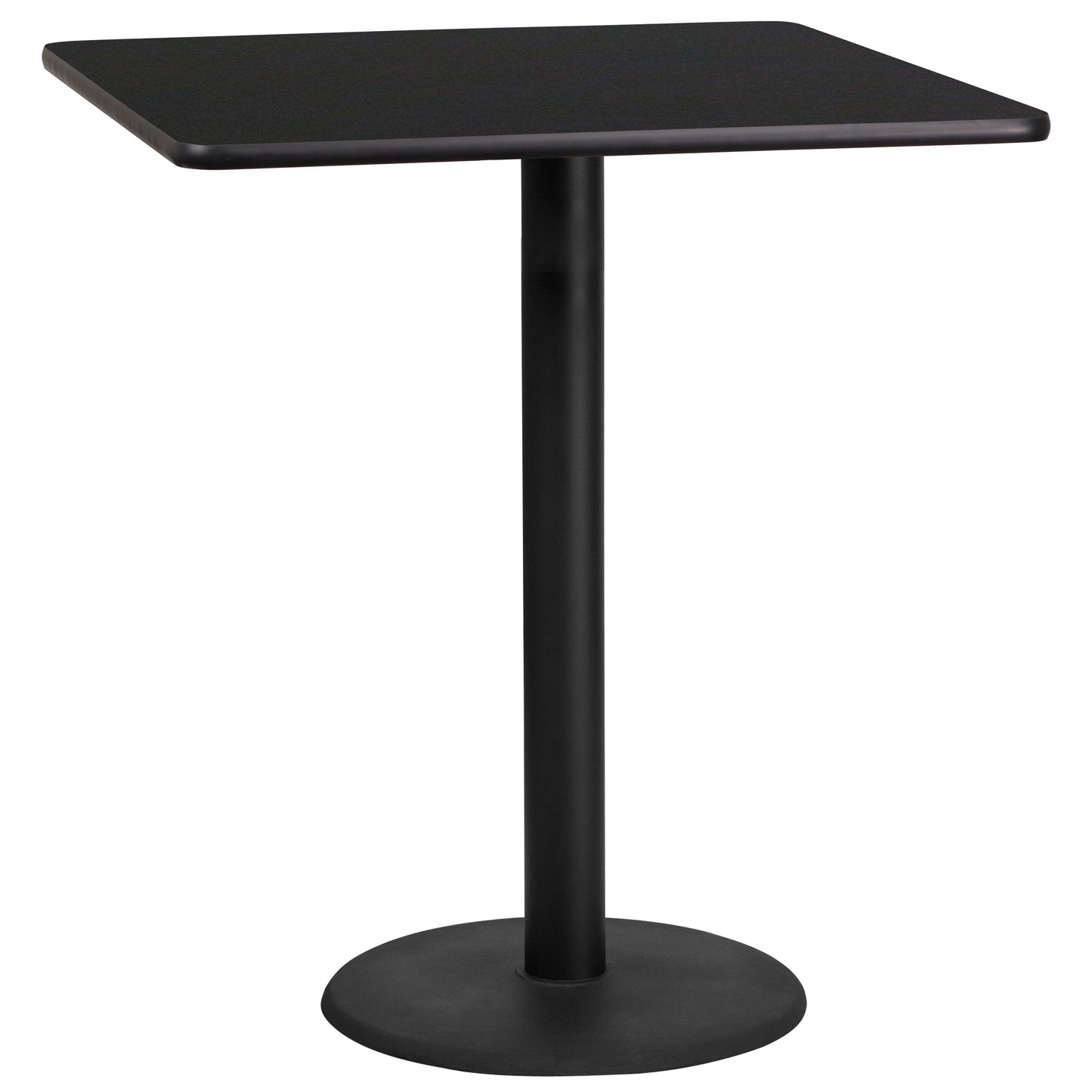 36SQ Black Table-24RD Base XU-BLKTB-3636-TR24B-GG