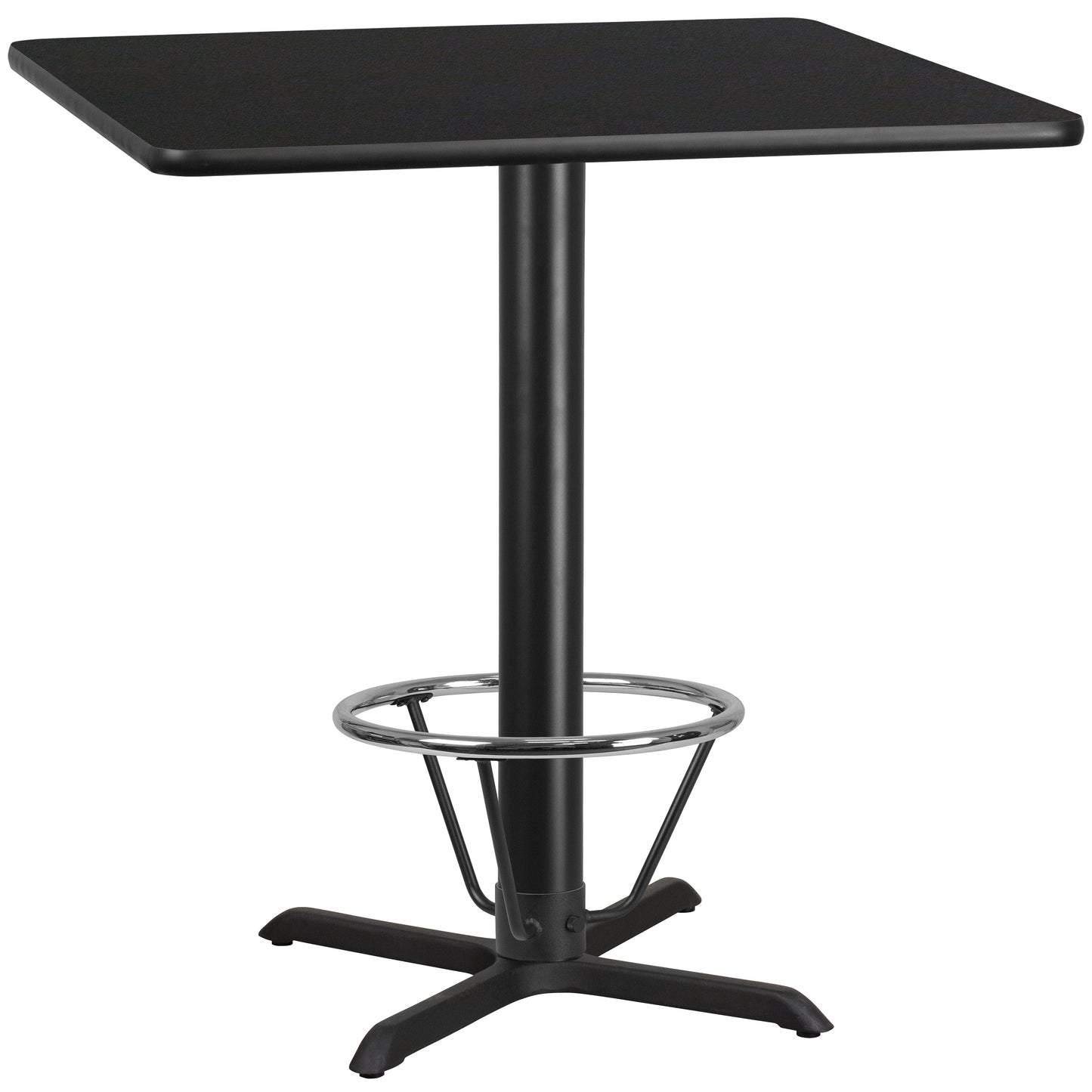 42SQ Black Table-33x33 X-Base XU-BLKTB-4242-T3333B-4CFR-GG