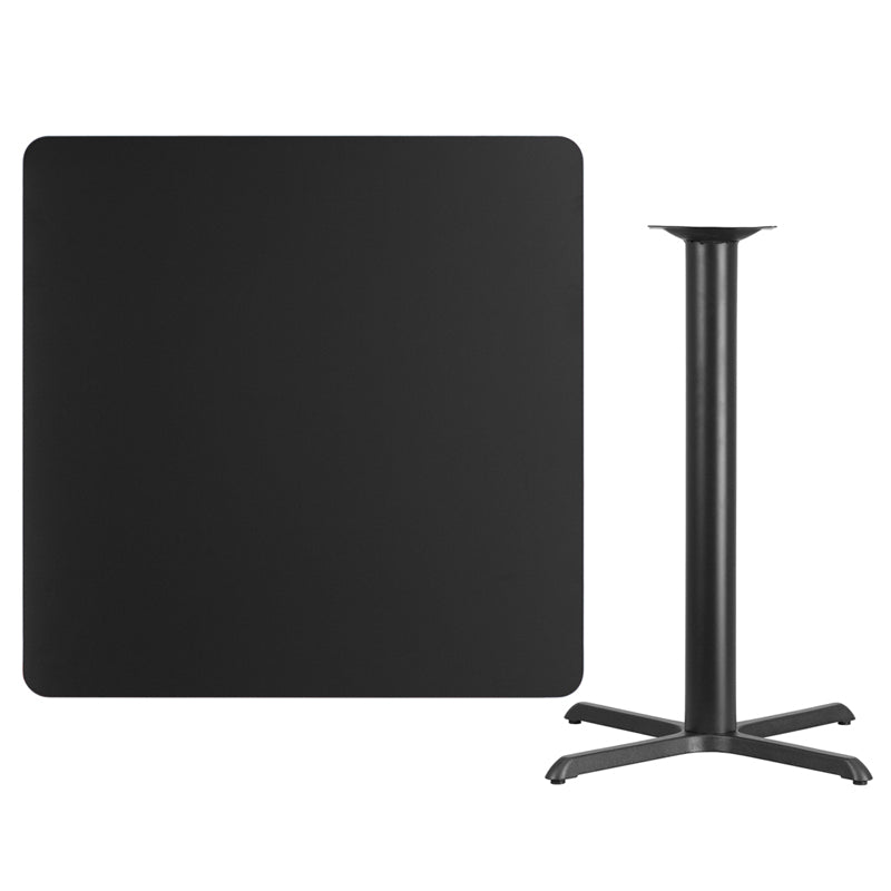 42SQ Black Table-33x33 X-Base XU-BLKTB-4242-T3333B-GG