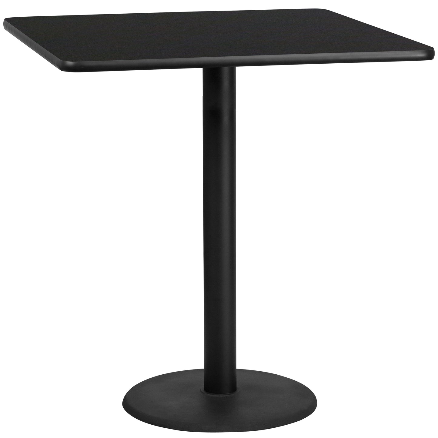 42SQ Black Table-24RD Base XU-BLKTB-4242-TR24B-GG