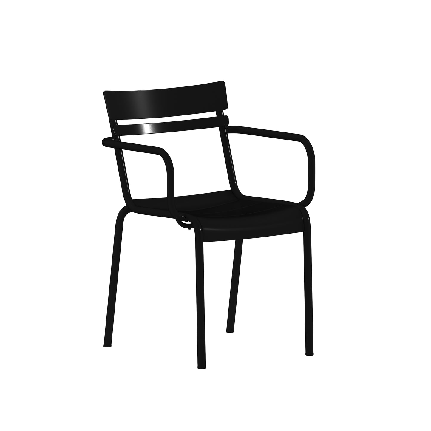 Black Steel Arm Chair XU-CH-10318-ARM-BK-GG