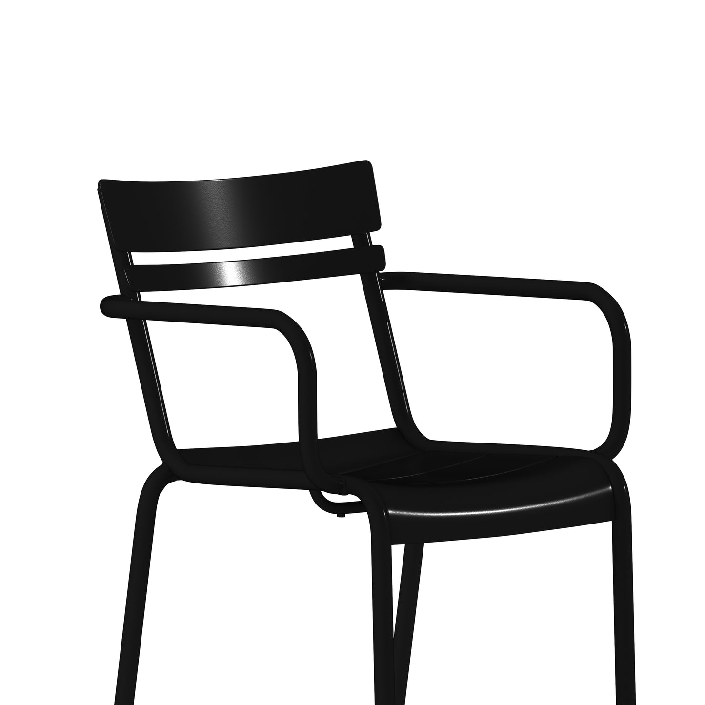 Black Steel Arm Chair XU-CH-10318-ARM-BK-GG