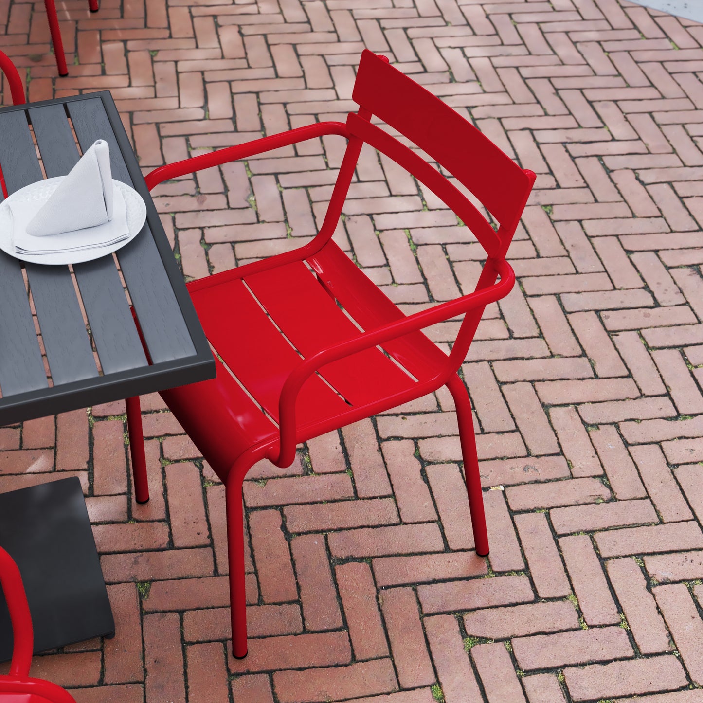 Modern Commercial Grade Indoor/Outdoor Steel Stack Chair