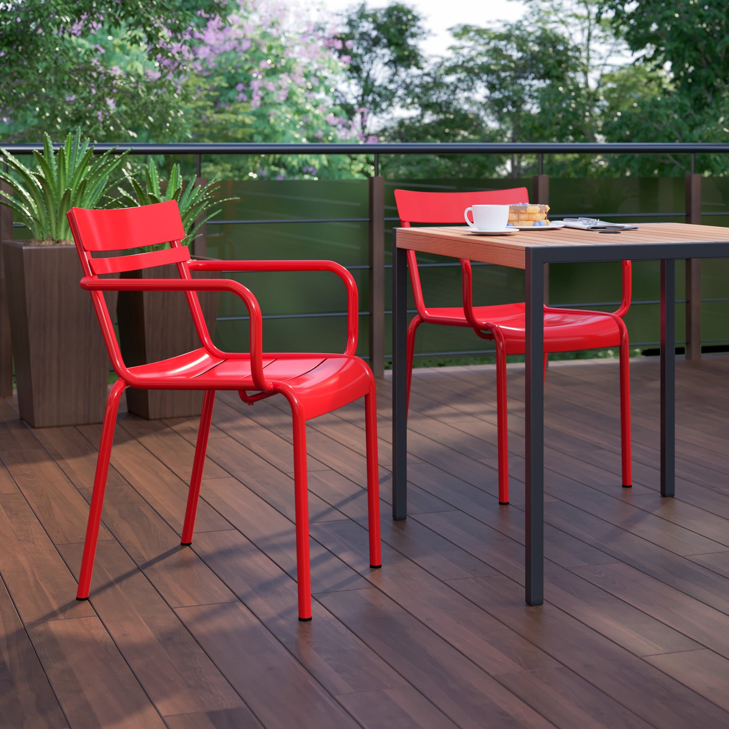 Modern Commercial Grade Indoor/Outdoor Steel Stack Chair