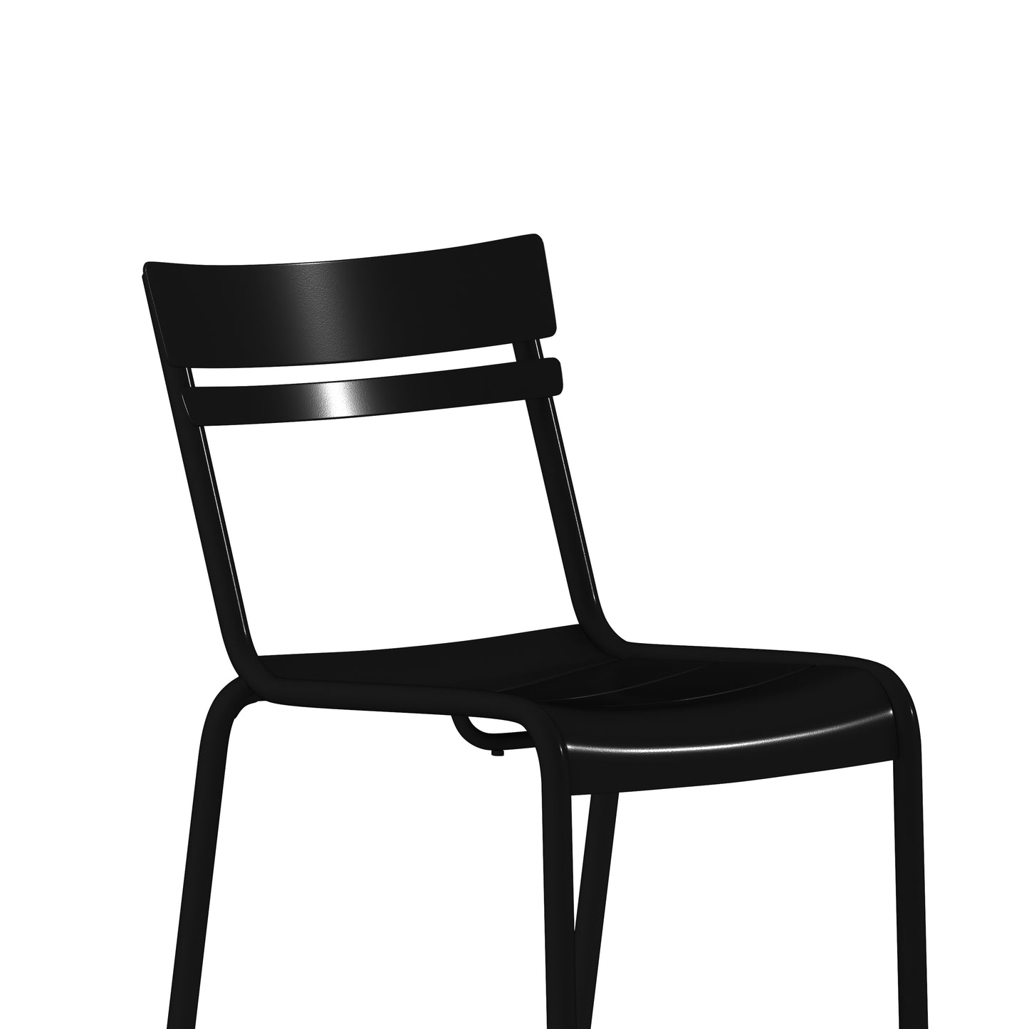 Black Steel Armless Chair XU-CH-10318-BK-GG