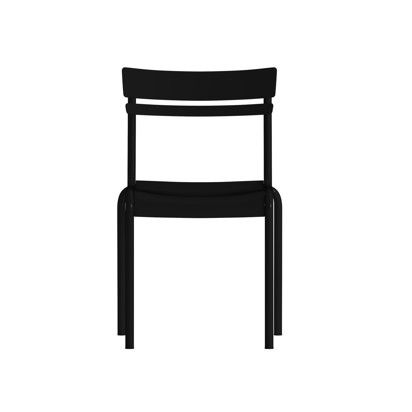 Black Steel Armless Chair XU-CH-10318-BK-GG