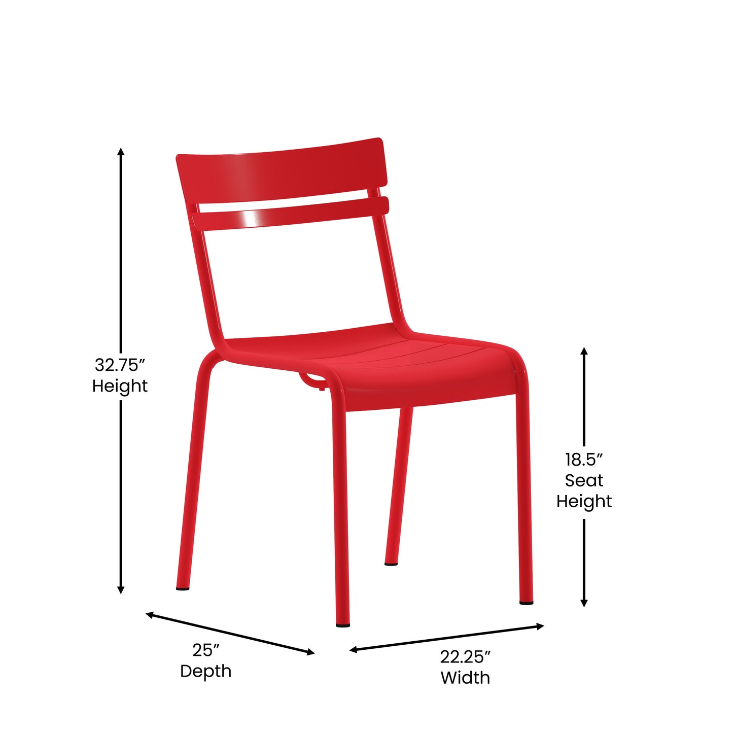 Red Steel Armless Chair XU-CH-10318-RED-GG