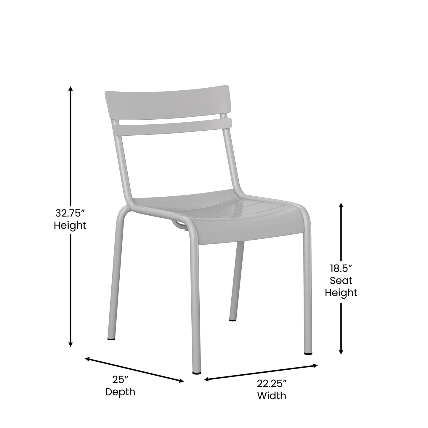 Quicksilver Armless Chair XU-CH-10318-SIL-GG