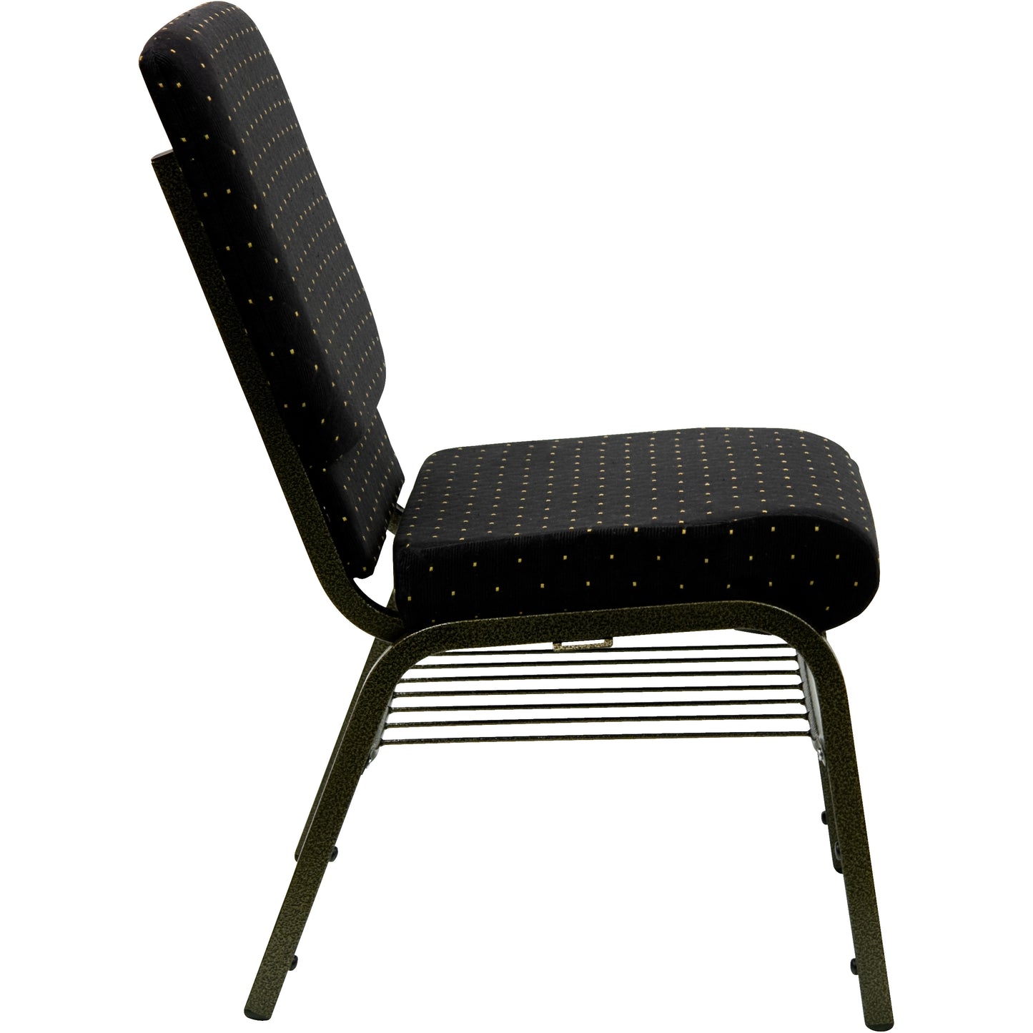 Black Dot Fabric Church Chair XU-CH-60096-BK-BAS-GG