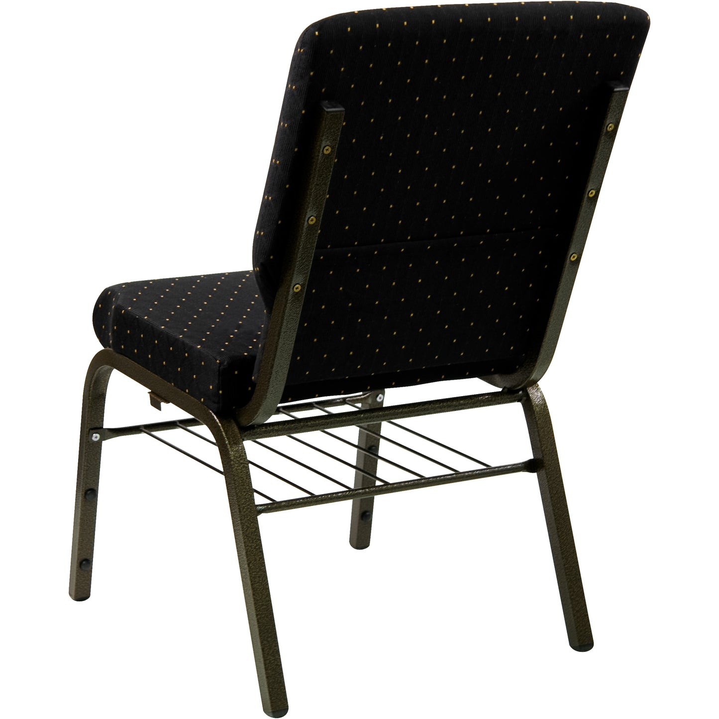 Black Dot Fabric Church Chair XU-CH-60096-BK-BAS-GG