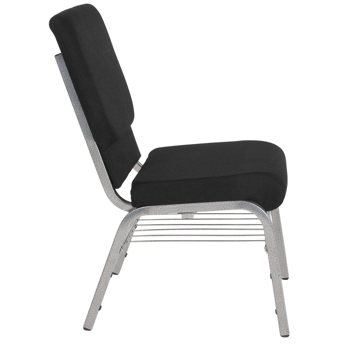 Black Fabric Church Chair XU-CH-60096-BK-SV-BAS-GG