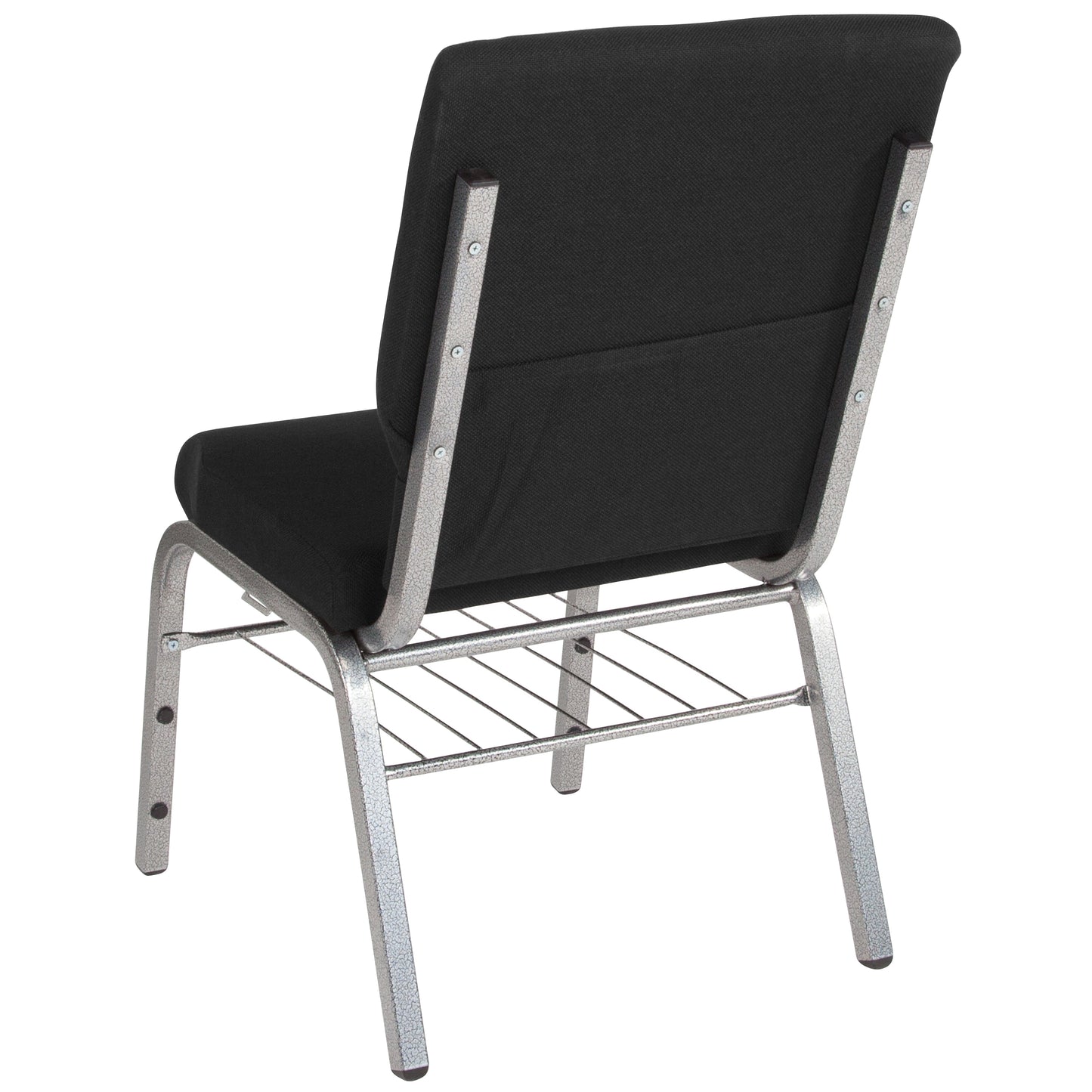 Black Fabric Church Chair XU-CH-60096-BK-SV-BAS-GG