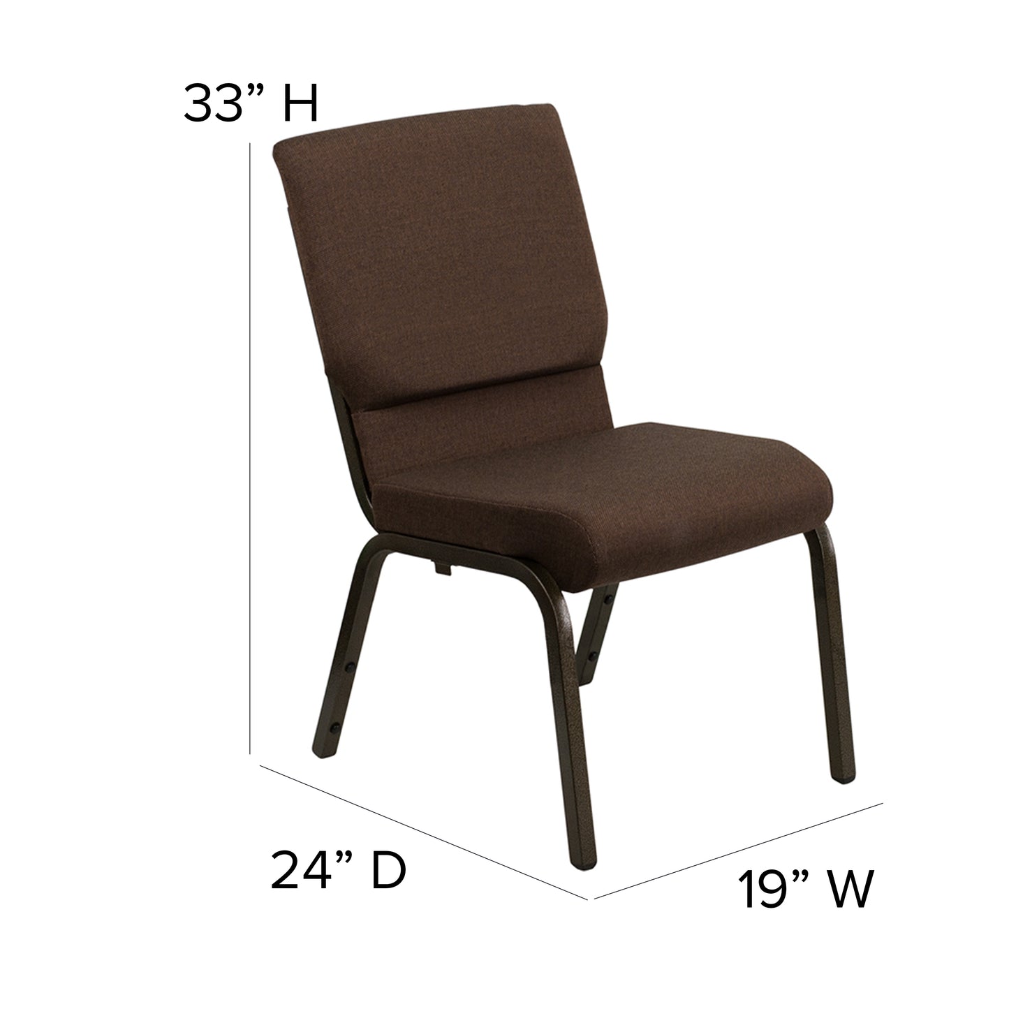 Brown Fabric Church Chair XU-CH-60096-BN-GG