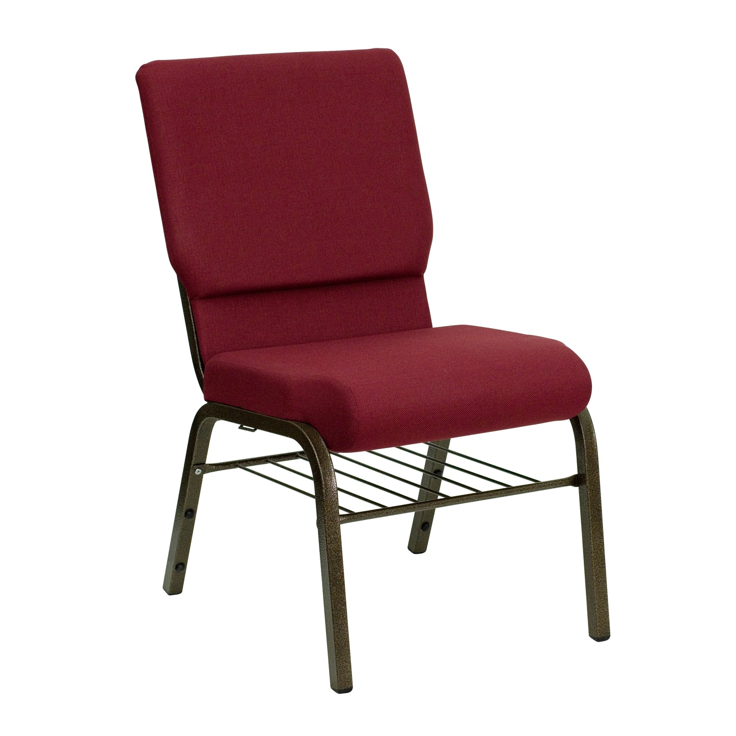 Burgundy Fabric Church Chair XU-CH-60096-BY-BAS-GG