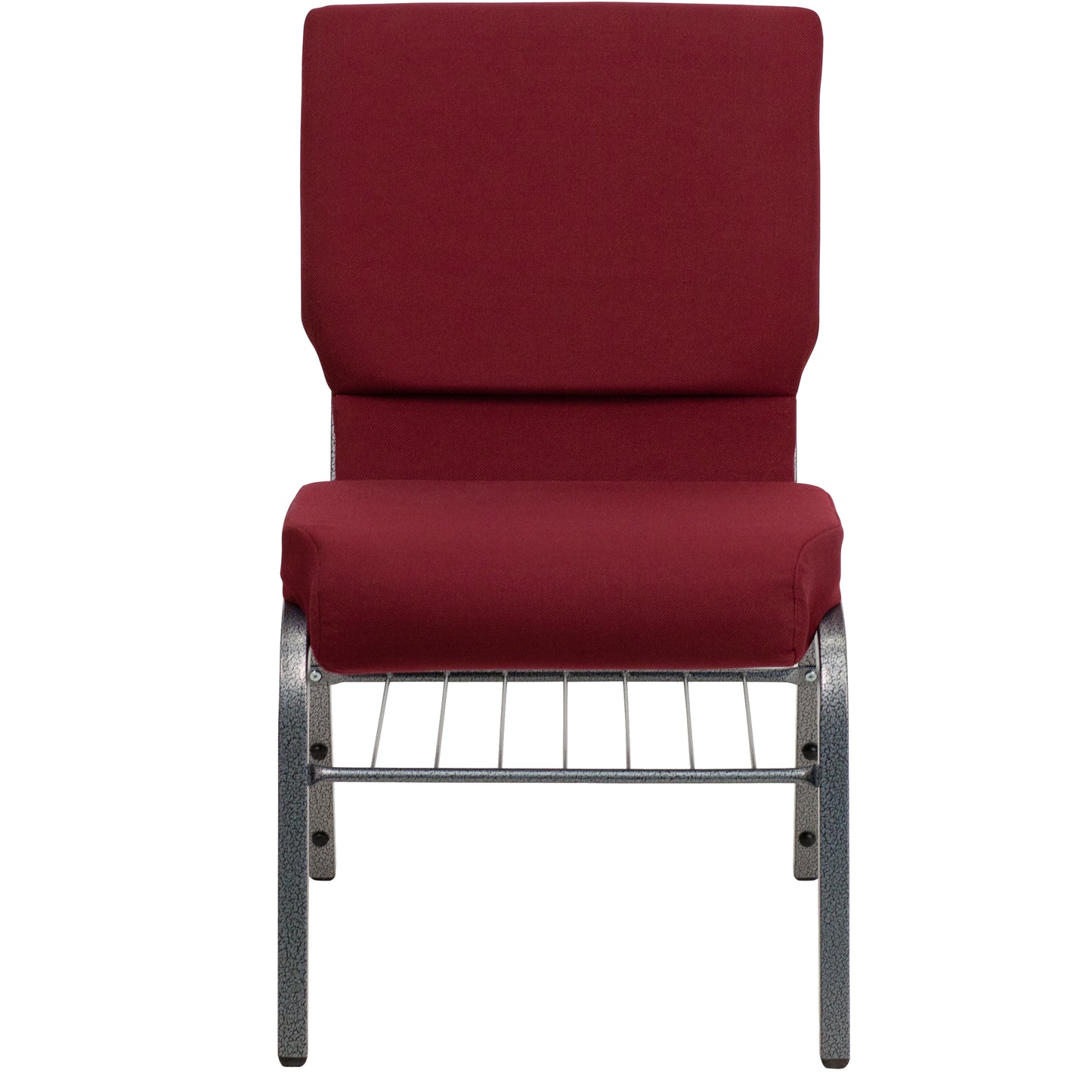 Burgundy Fabric Church Chair XU-CH-60096-BY-SILV-BAS-GG