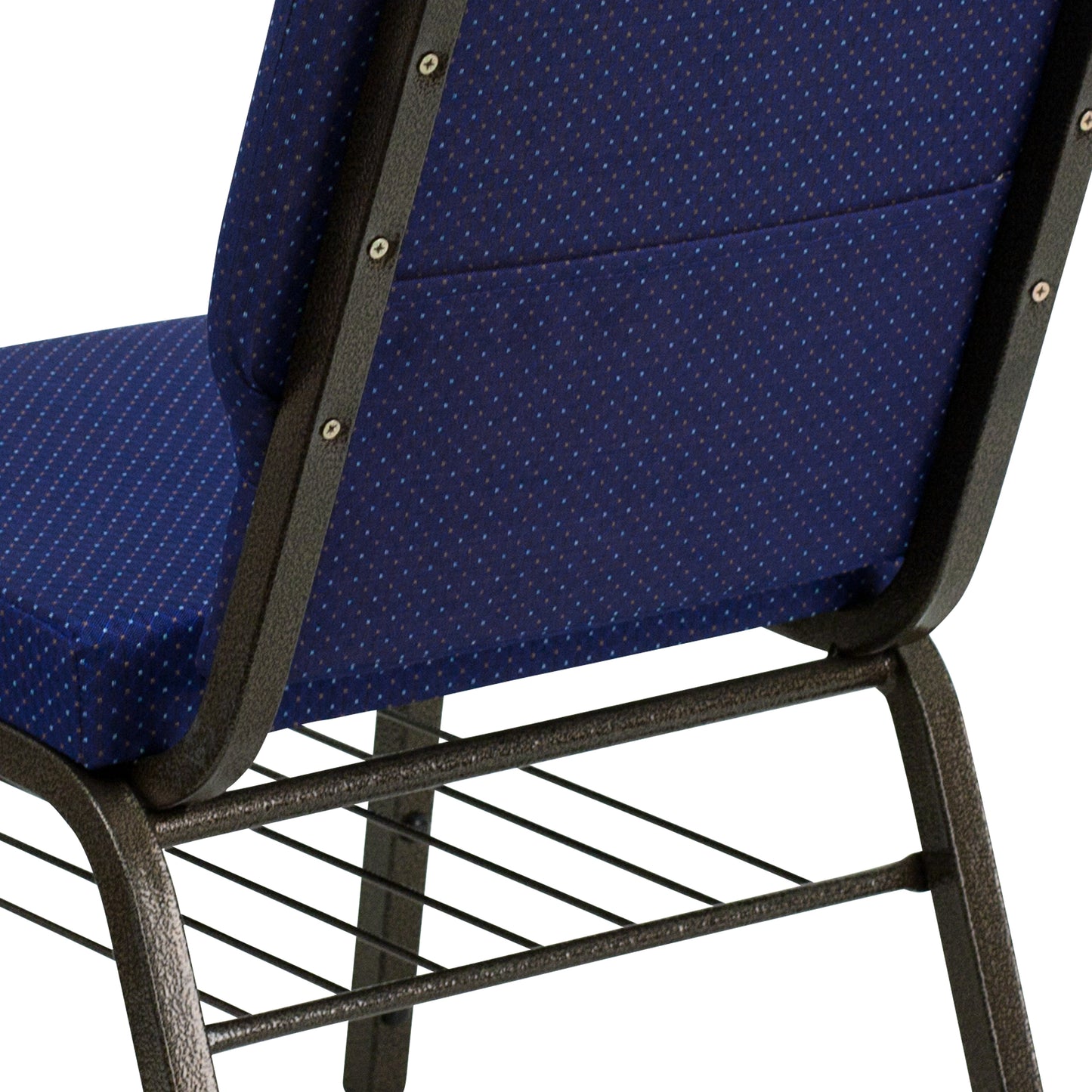 Blue Fabric Church Chair XU-CH-60096-NVY-DOT-BAS-GG