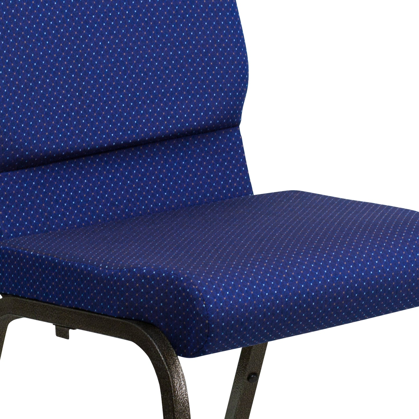 Blue Fabric Church Chair XU-CH-60096-NVY-DOT-GG