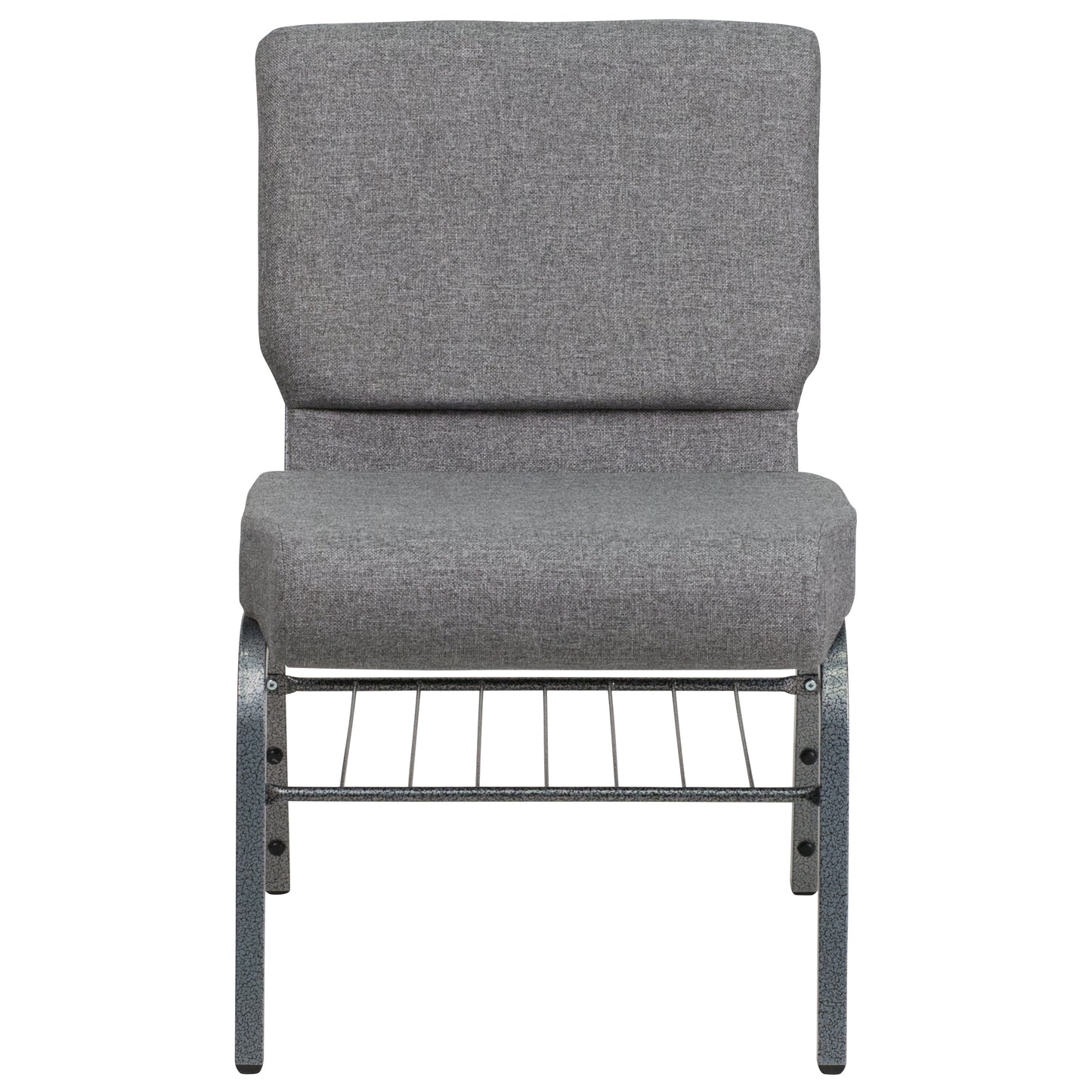 Gray Fabric Church Chair XU-CH0221-GY-SV-BAS-GG