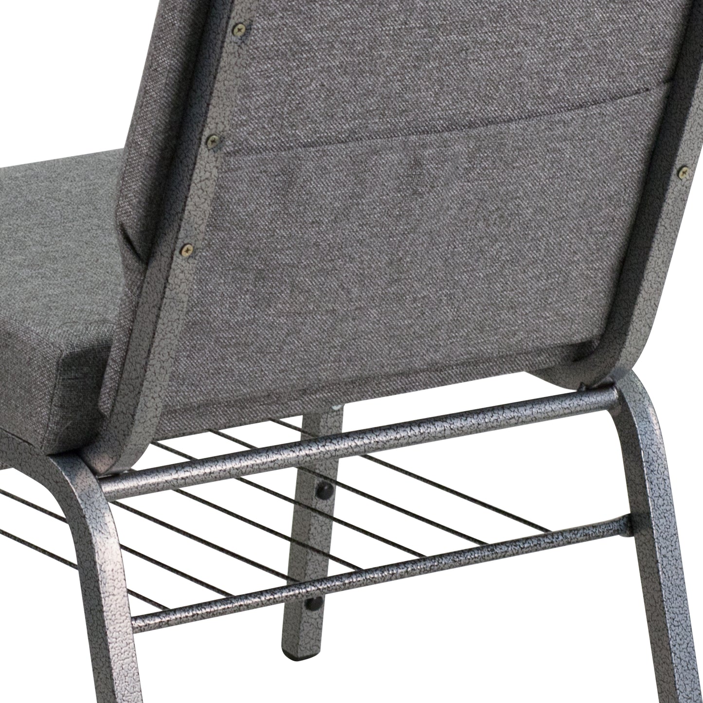 Gray Fabric Church Chair XU-CH0221-GY-SV-BAS-GG