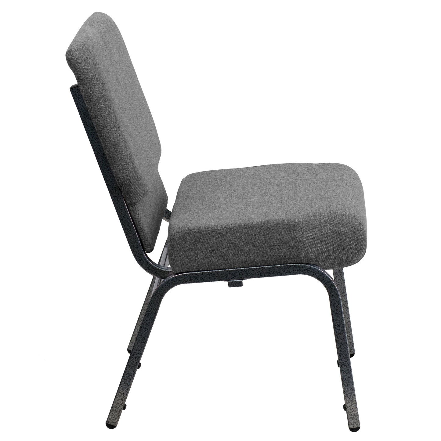 Gray Fabric Church Chair XU-CH0221-GY-SV-GG