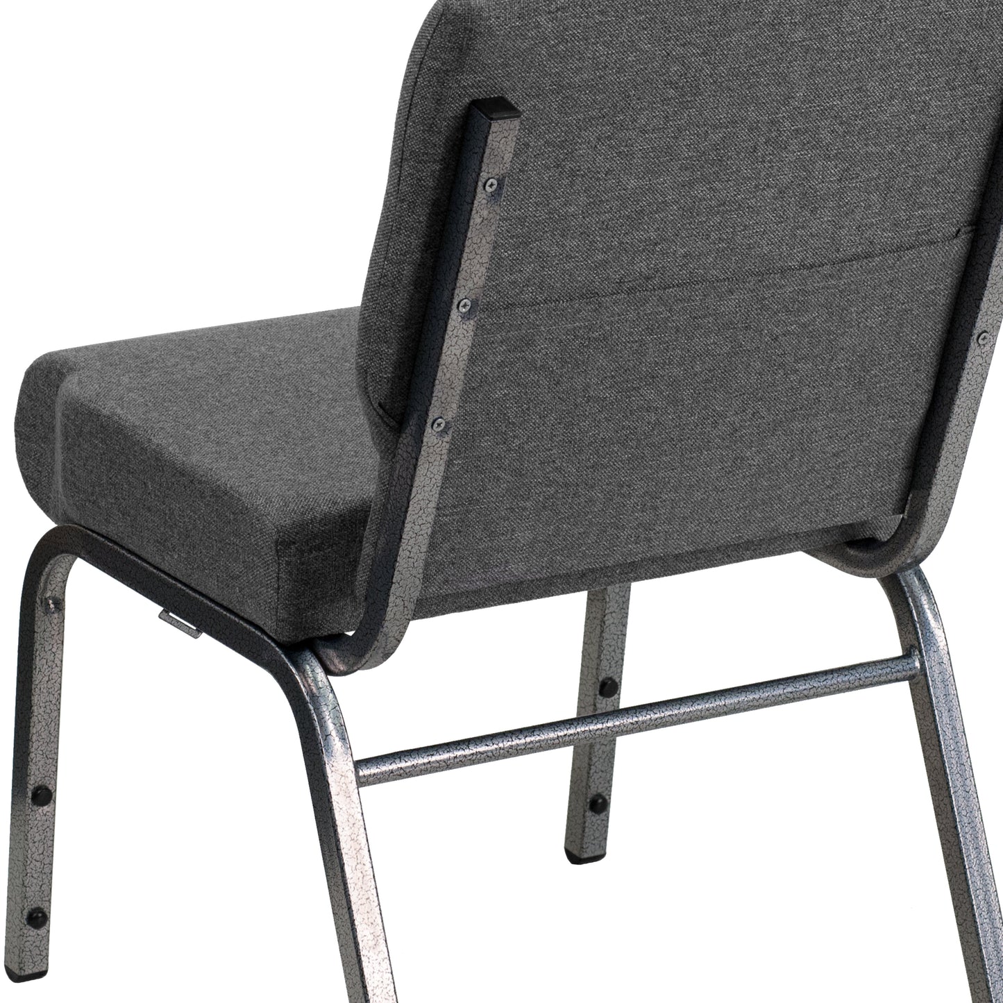 Gray Fabric Church Chair XU-CH0221-GY-SV-GG