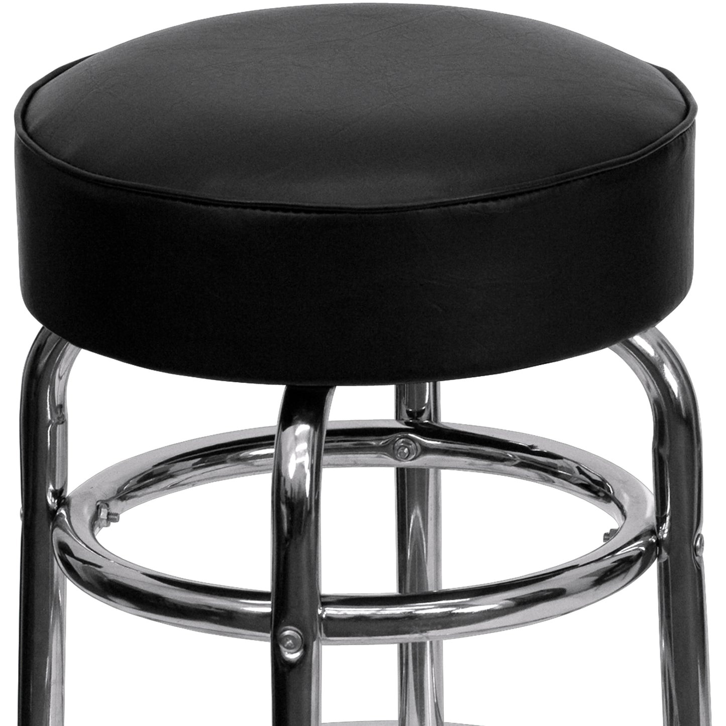 Black Double Ring Chrome Stool XU-D-100-GG