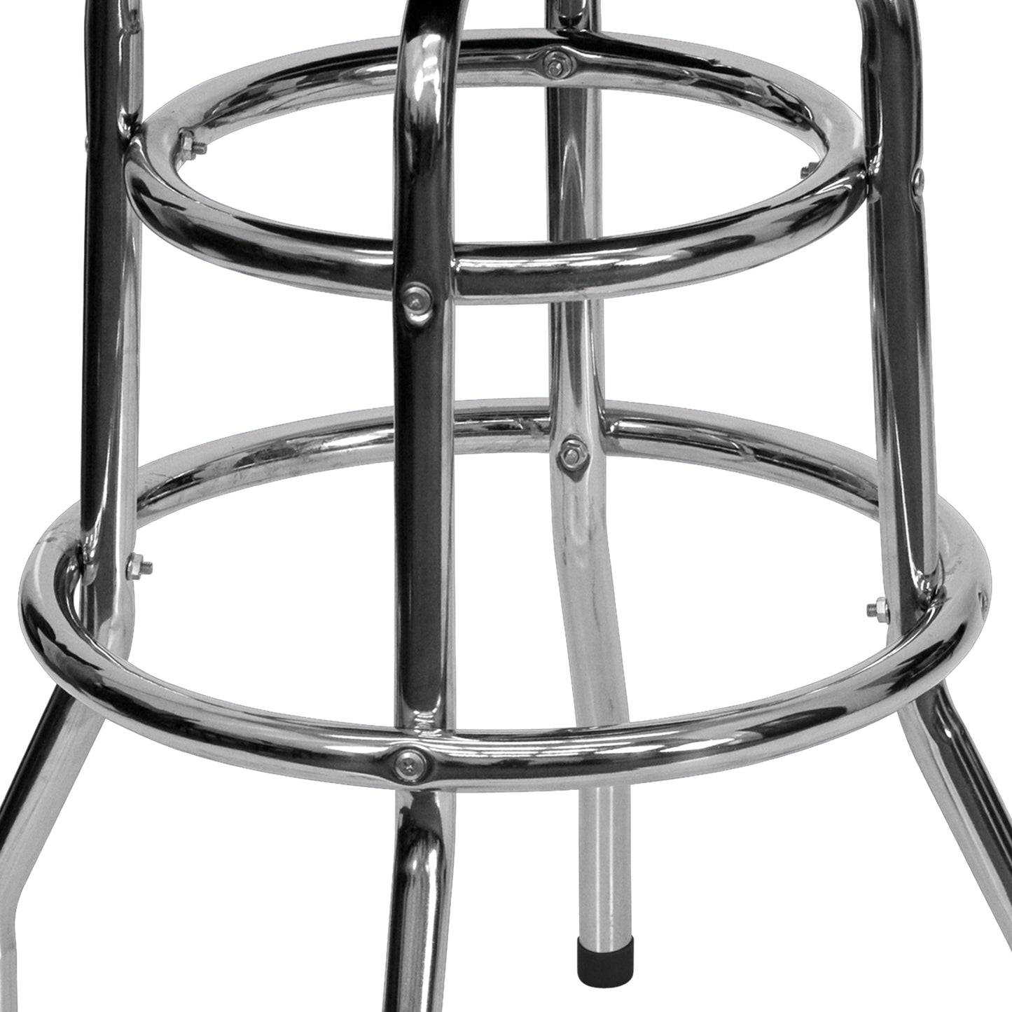 Black Double Ring Chrome Stool XU-D-100-GG