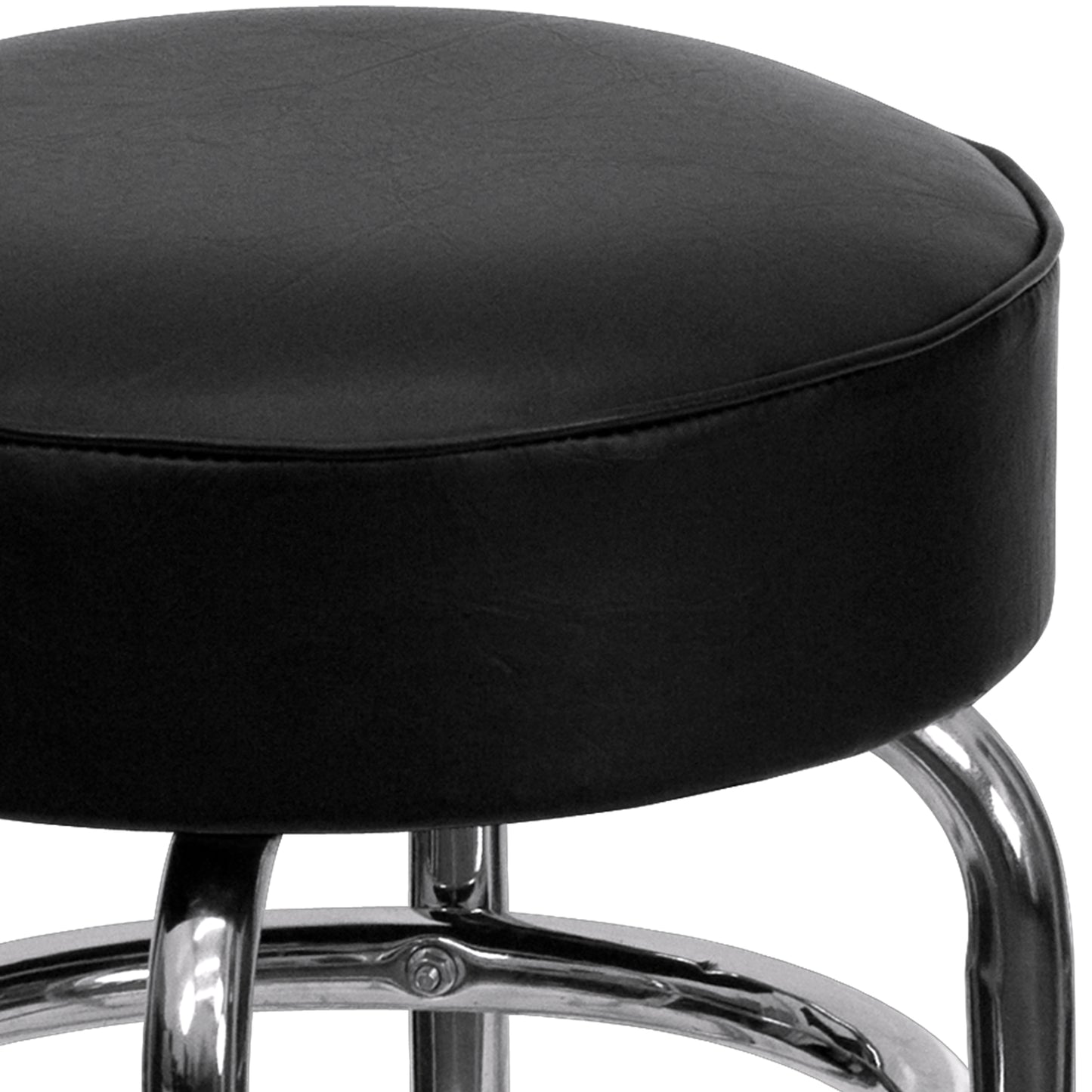 Black Double Ring Chrome Stool XU-D-100-GG