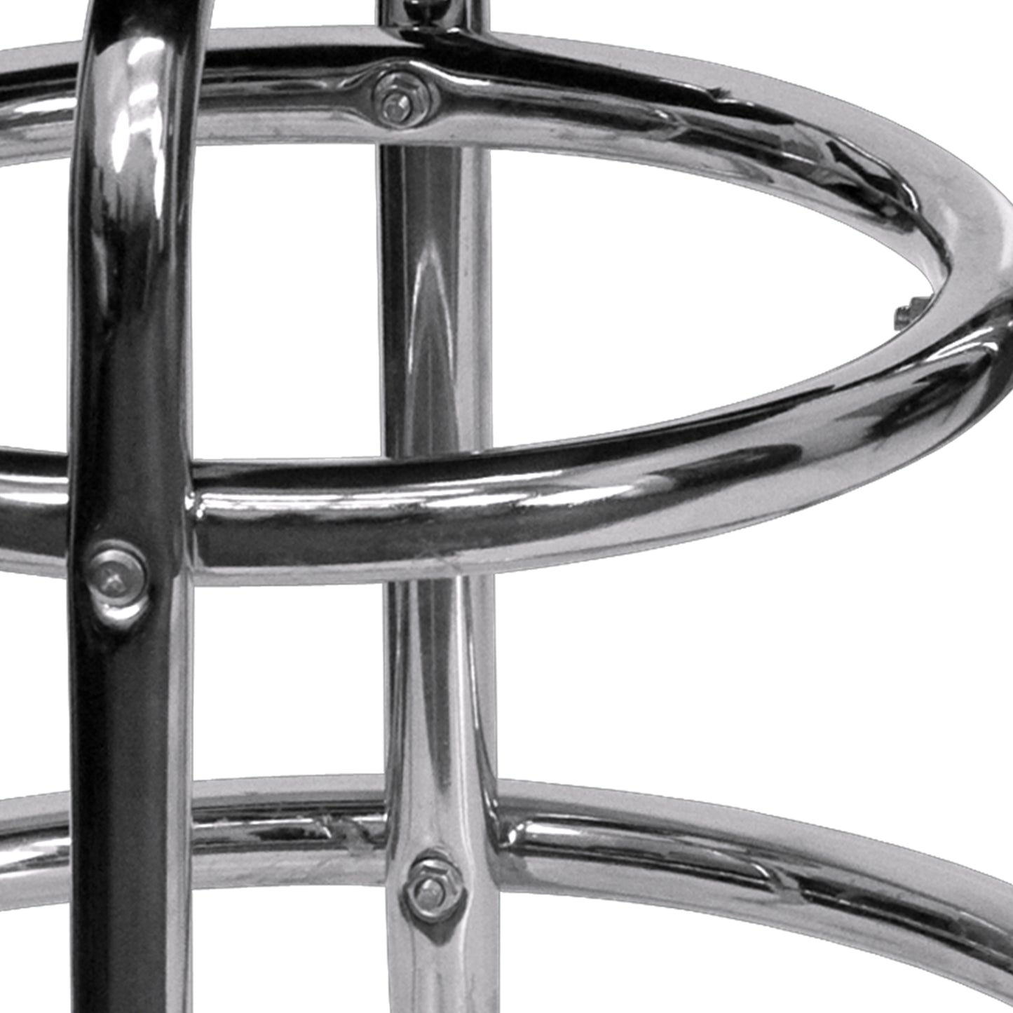 Black Double Ring Chrome Stool XU-D-100-GG