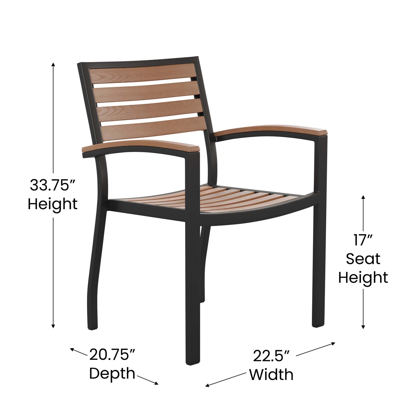 3 PC Faux Teak Patio Table Set XU-DG-104560062-GG