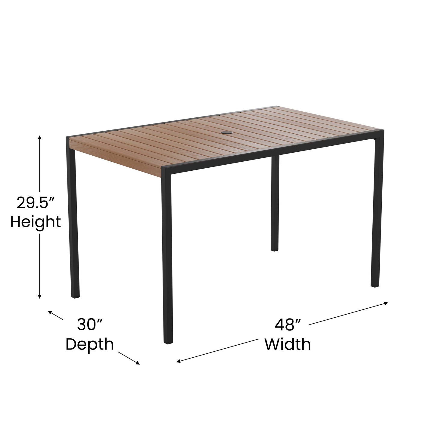 Faux Teak Patio Table-4 Chairs XU-DG-304860064-GG