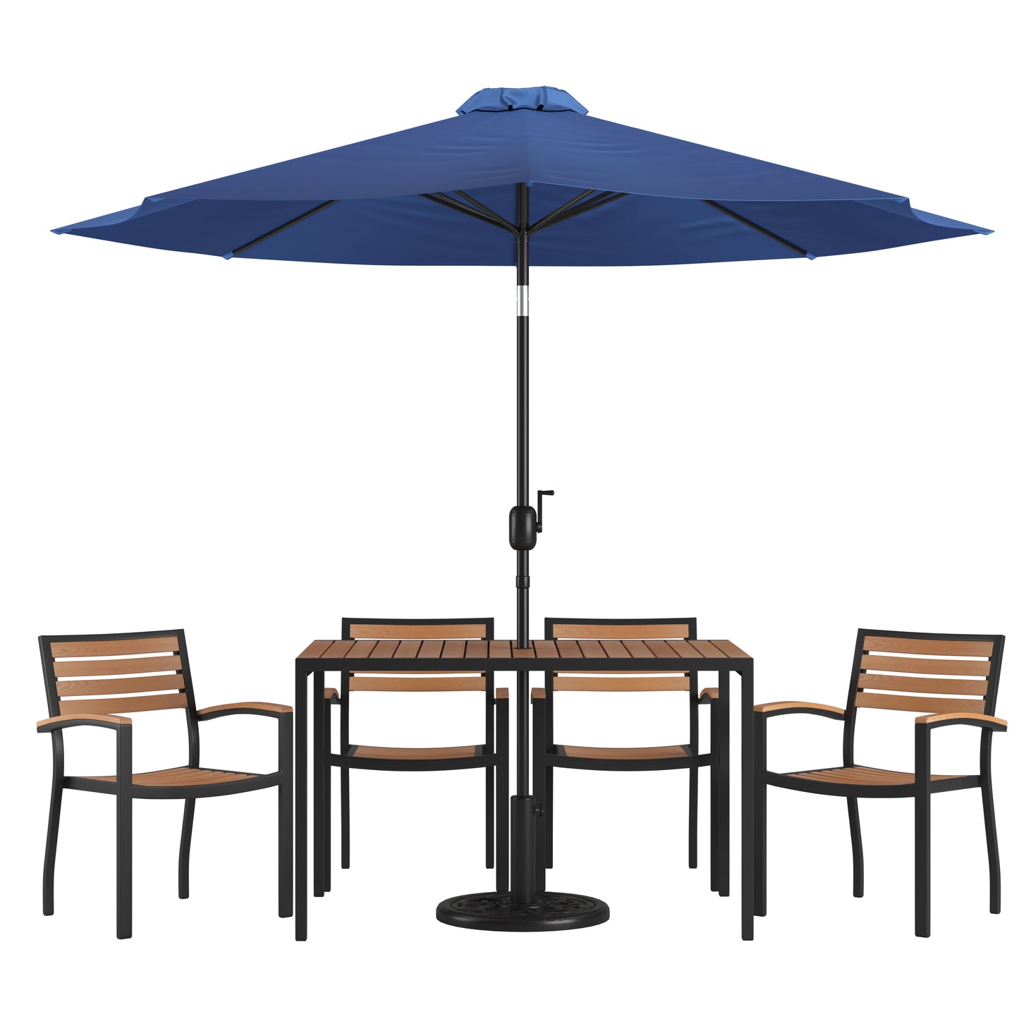 Table-4 Chairs-Umbrella & Base XU-DG-304860064-UB19BNV-GG