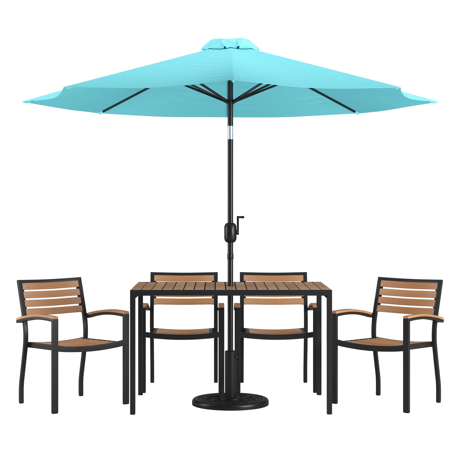 Table-4 Chairs-Umbrella & Base XU-DG-304860064-UB19BTL-GG