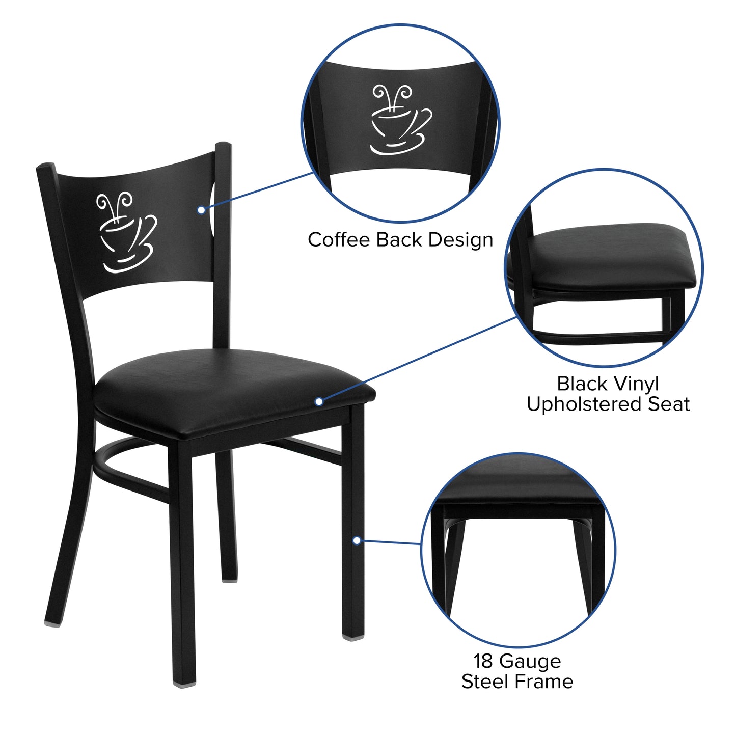 Black Coffee Chair-Black Seat XU-DG-60099-COF-BLKV-GG