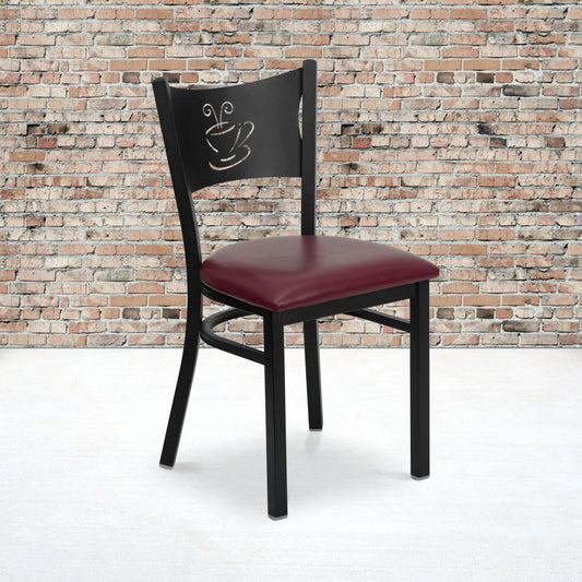 Black Coffee Chair-Burg Seat XU-DG-60099-COF-BURV-GG