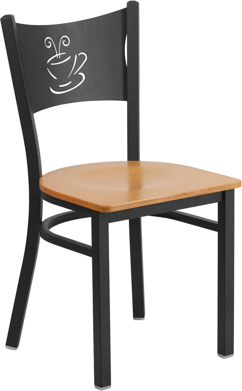 Black Coffee Chair-Nat Seat XU-DG-60099-COF-NATW-GG