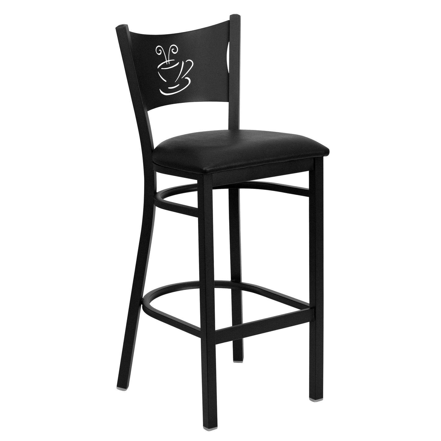 Black Coffee Stool-Black Seat XU-DG-60114-COF-BAR-BLKV-GG