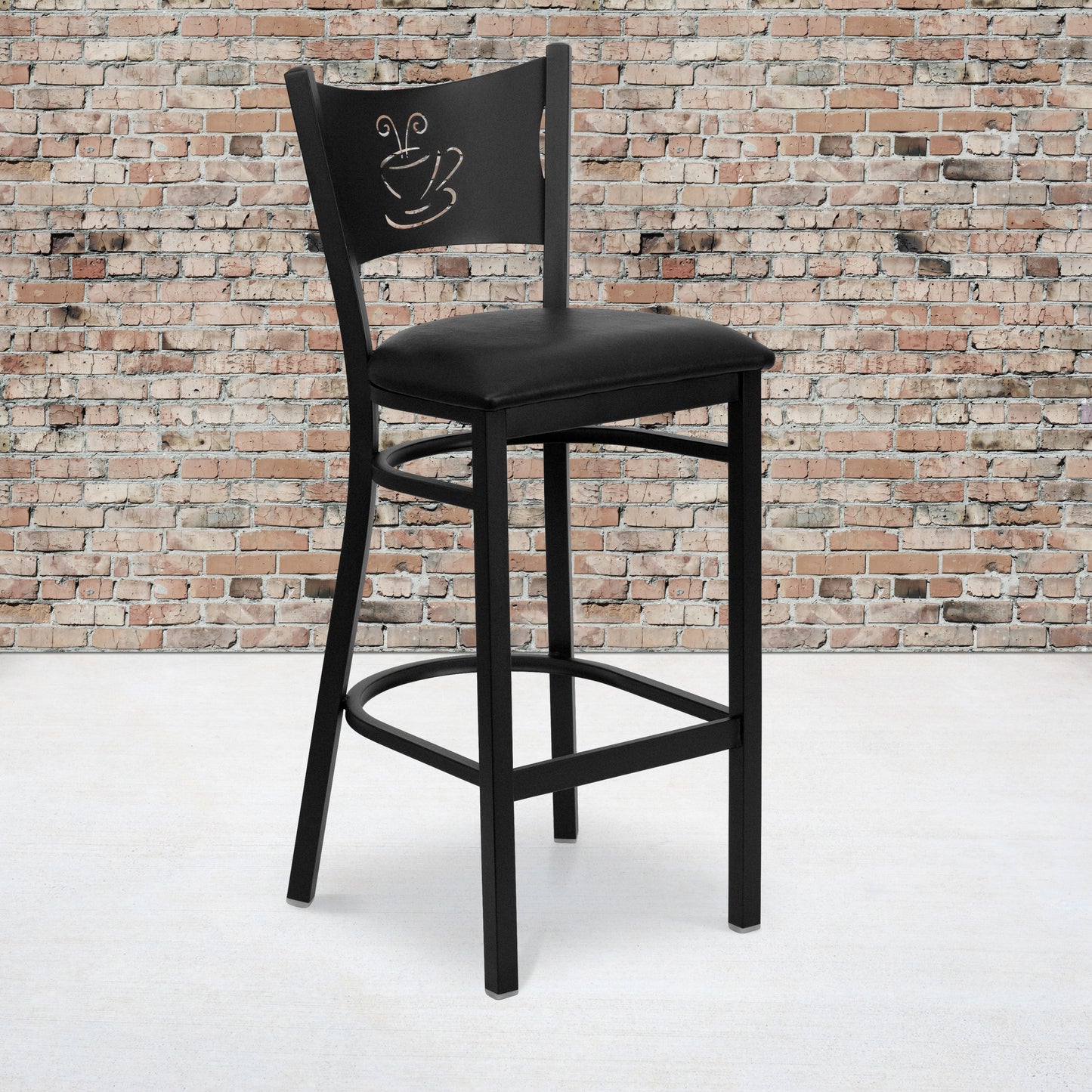 Black Coffee Stool-Black Seat XU-DG-60114-COF-BAR-BLKV-GG