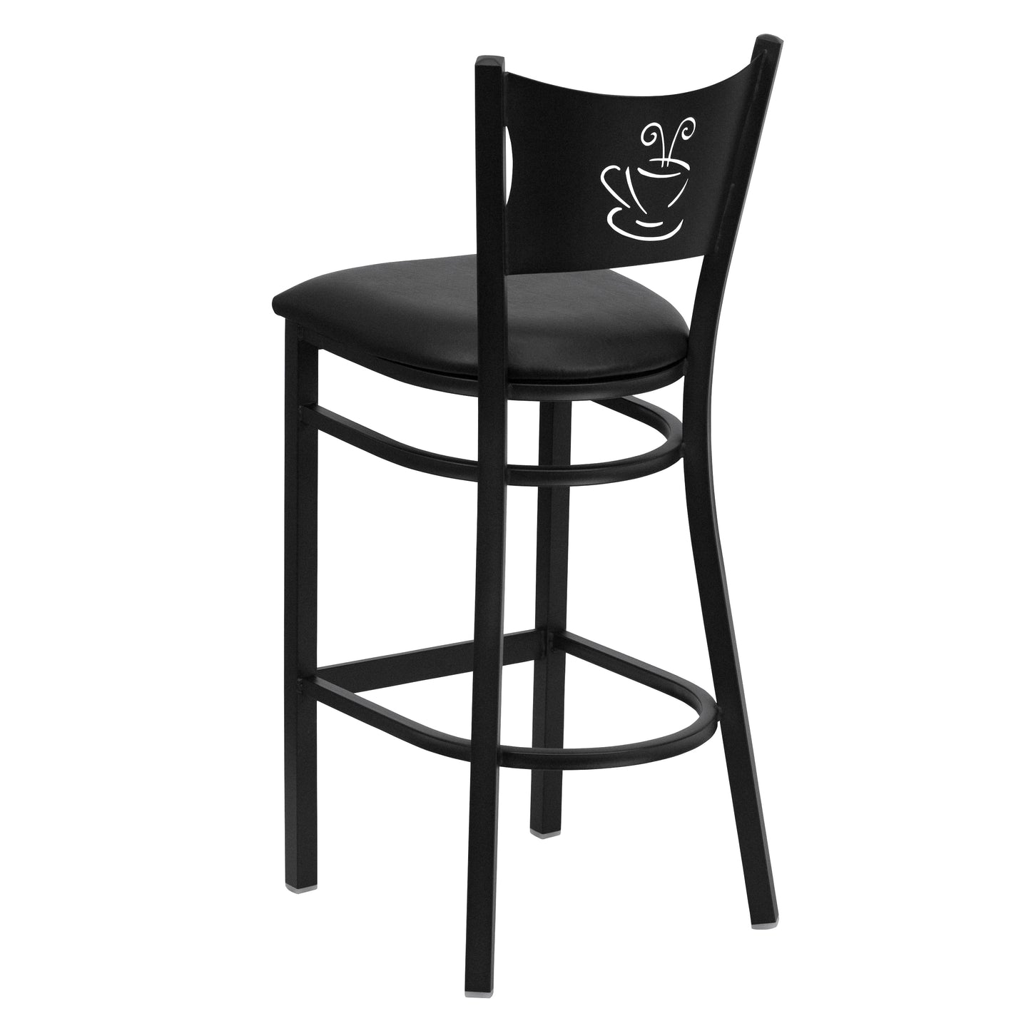 Black Coffee Stool-Black Seat XU-DG-60114-COF-BAR-BLKV-GG